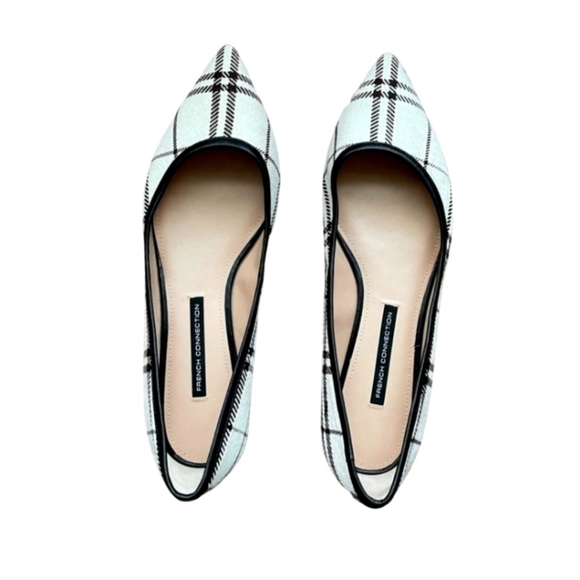 NWT French Connection Plaid Flats Size 6 - Picture 1 of 12